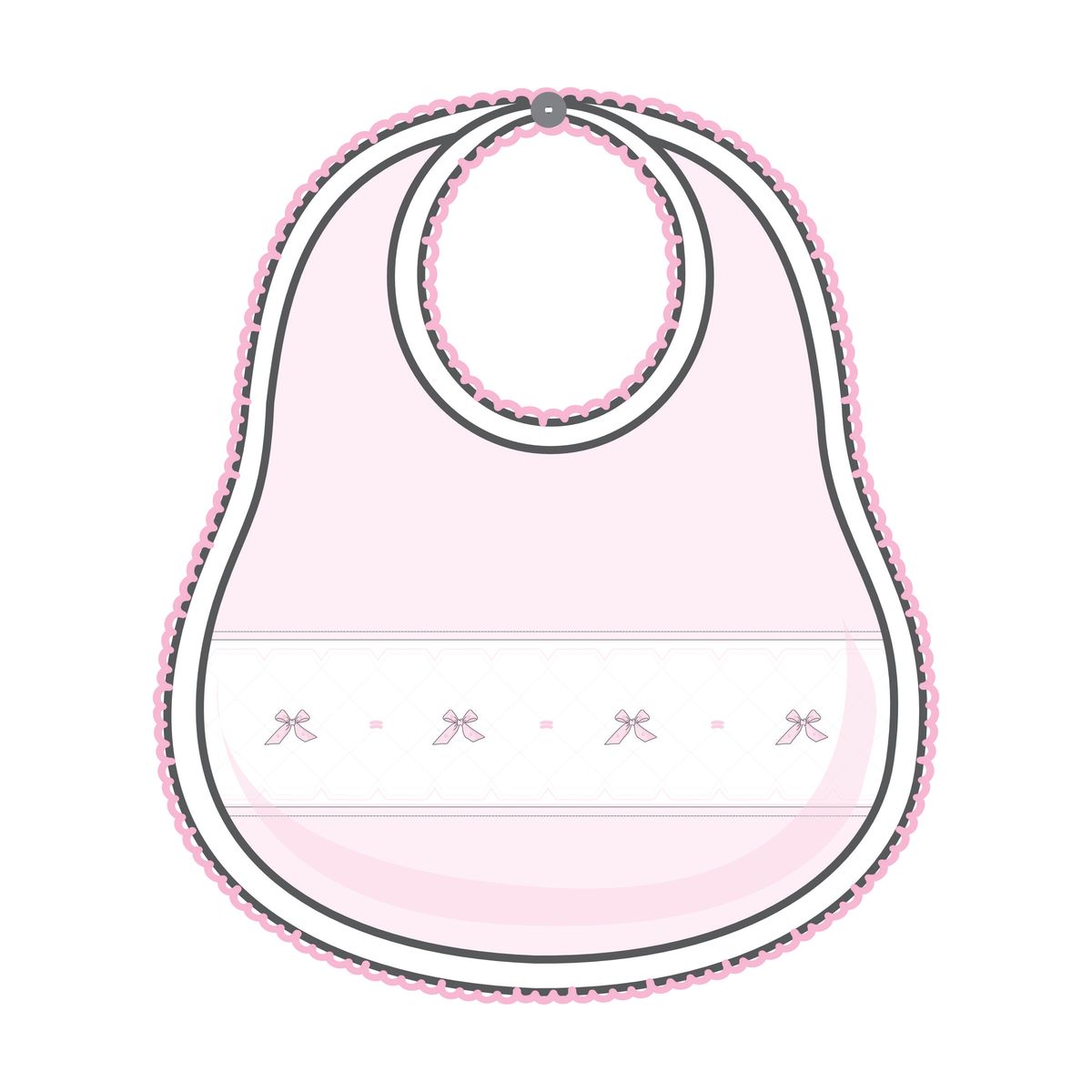 Magnolia Baby - Amelia's Classics Pink Solid Smocked Bib