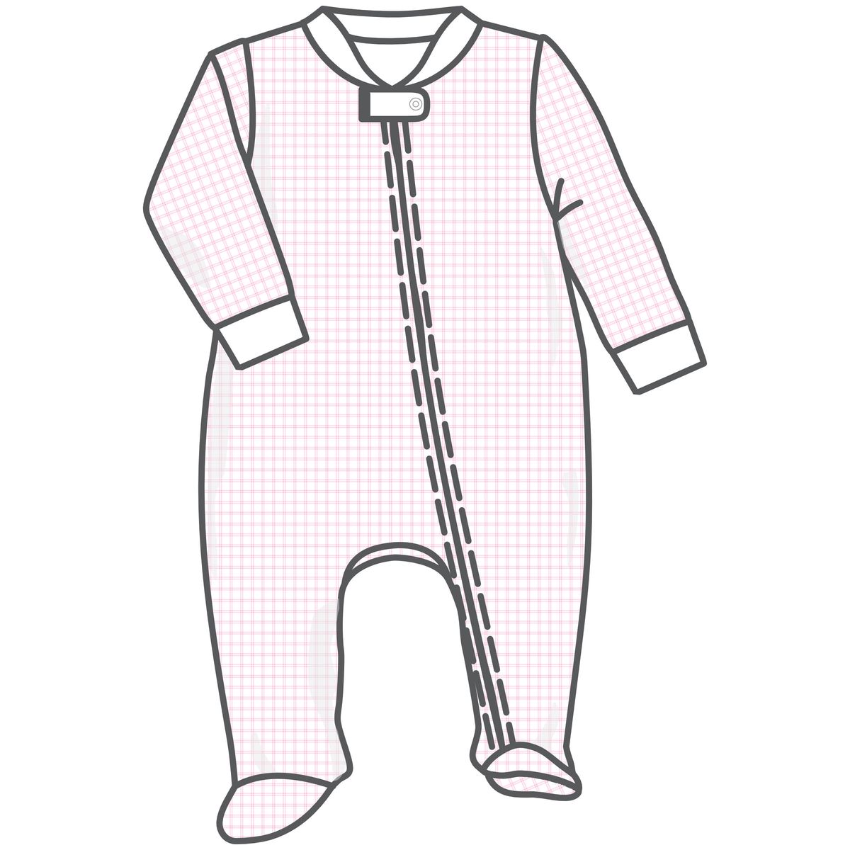 Magnolia Baby - Peek-A-Boo Wishes Pink Zipper Footie