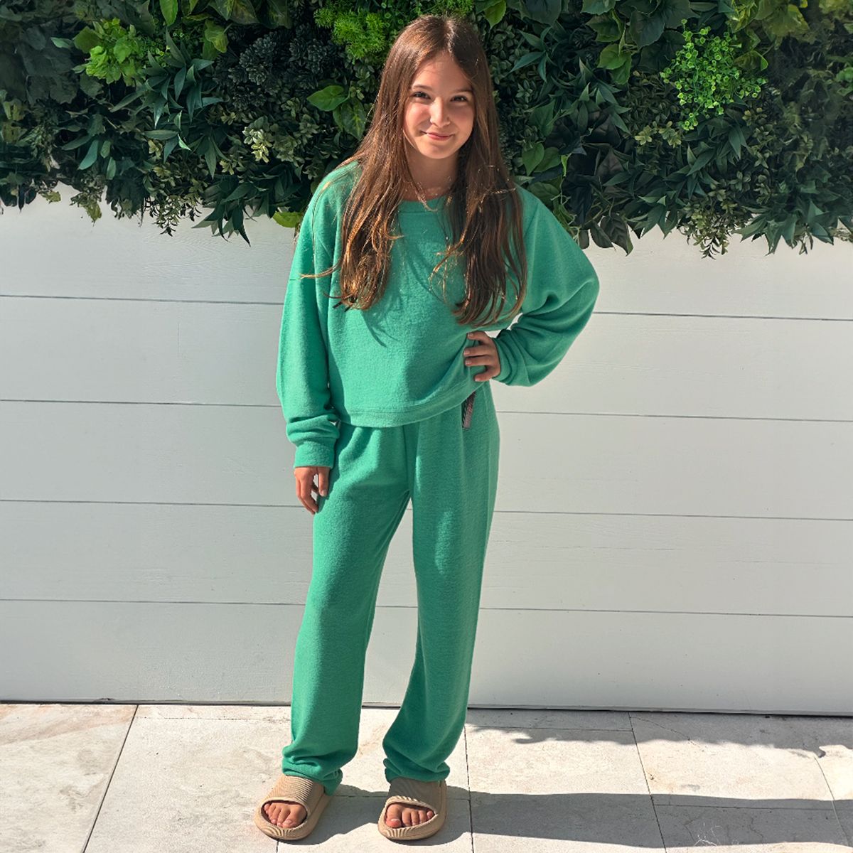 Suzette - Soft Brush Cloud Straight Pant - Green