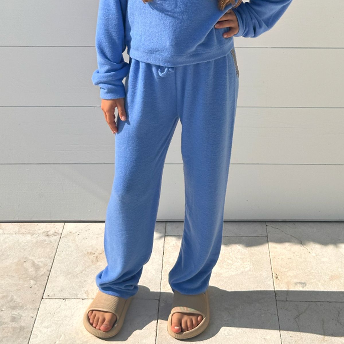 Suzette - Soft Brush Cloud Straight Pant - Blue Water