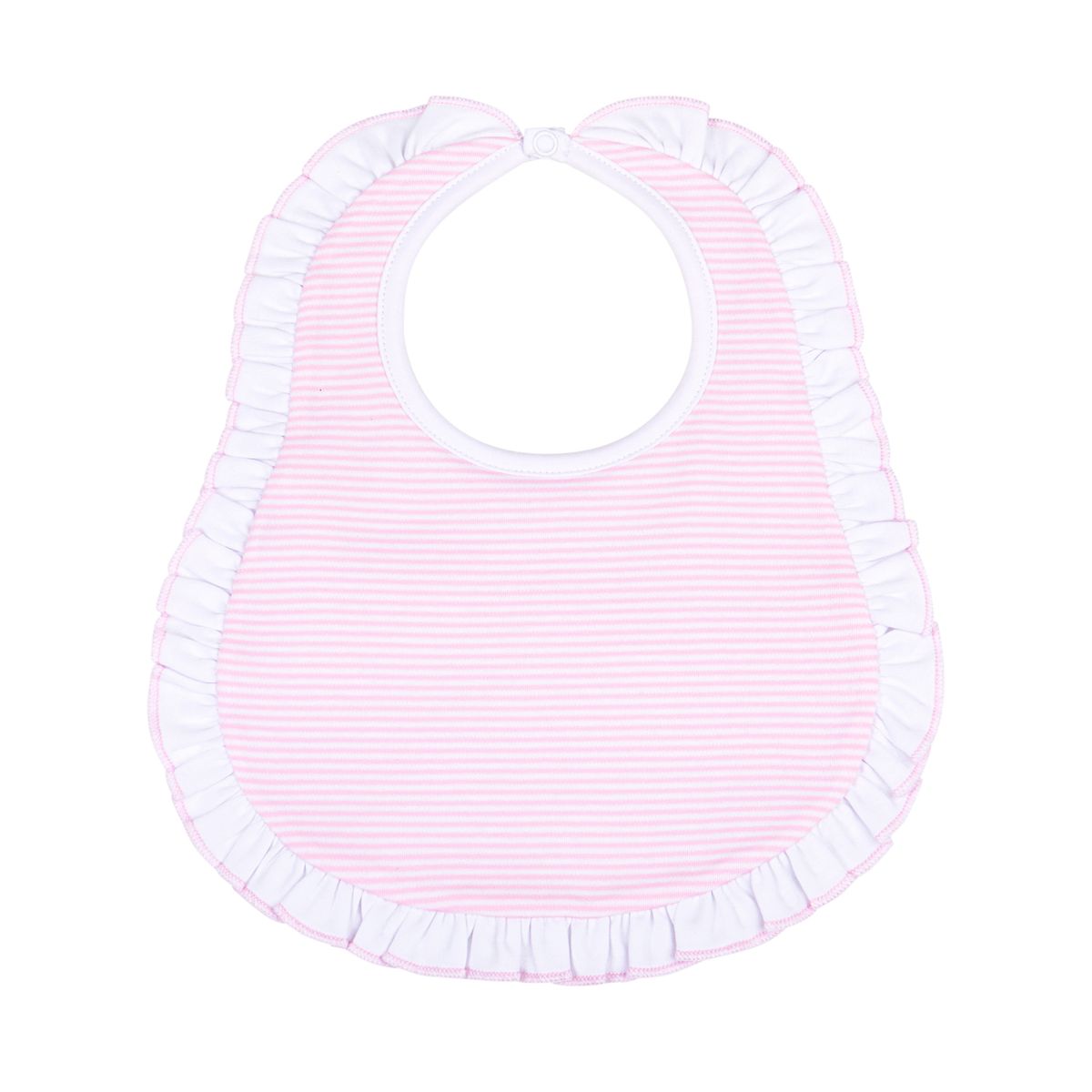 Magnolia Baby - Mini Stripes Pink Ruffle Bib