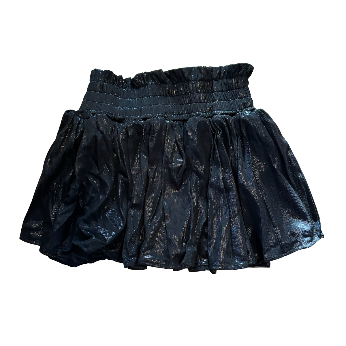 Tweenstyle - Black Plisse Shine Skort