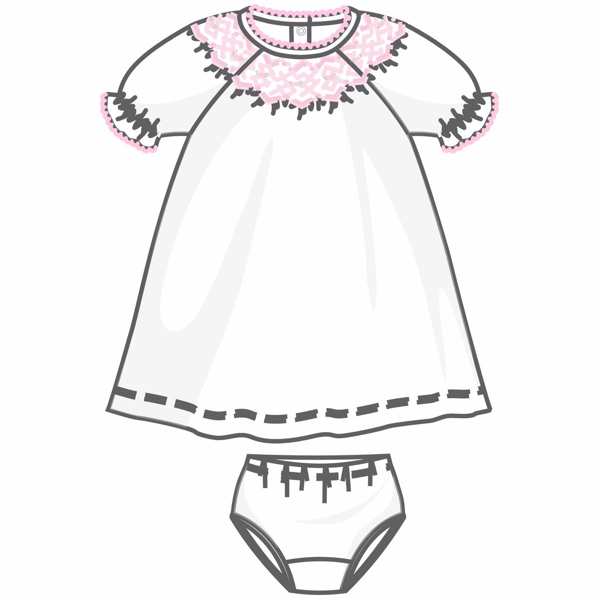 Magnolia Baby - Lizzie and Landon's Classics Pink Bishop S/S Dress Set
