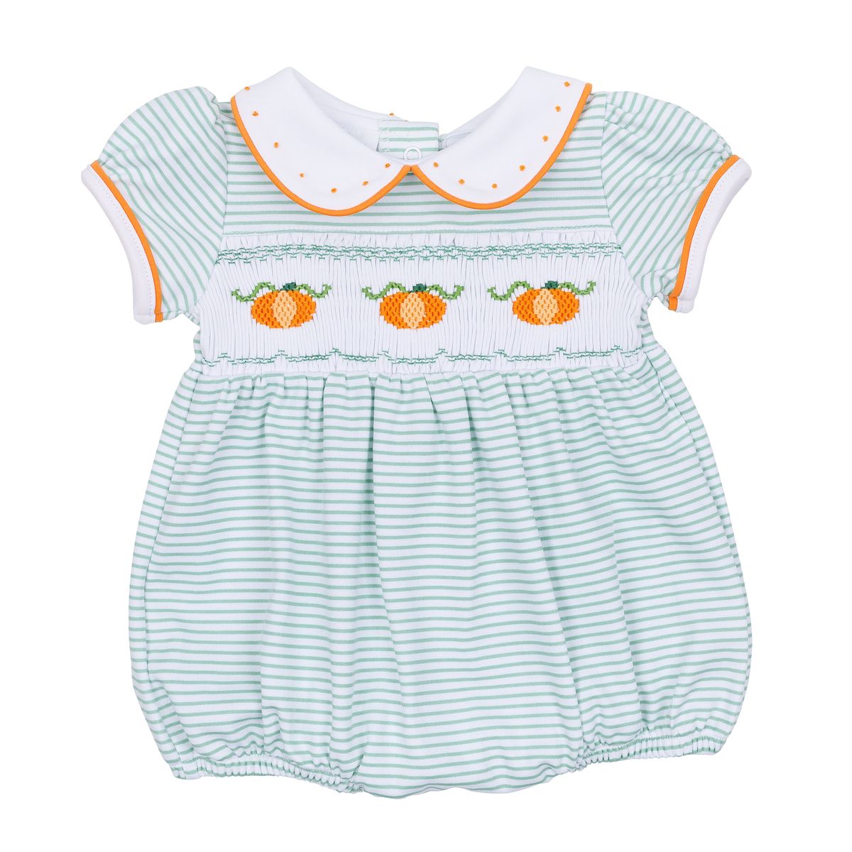 Lil' Pumpkin Classics Celery Smocked S/S Girl Bubble