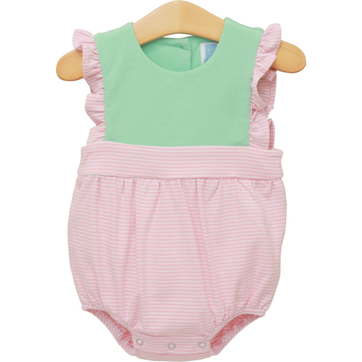 Light Pink Stripe & Mint Frances Bubble