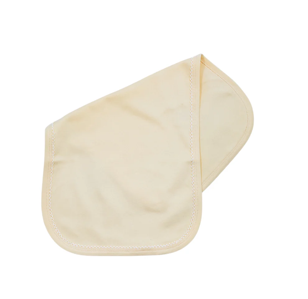 Yellow w/White Picot Trim Burp Cloth