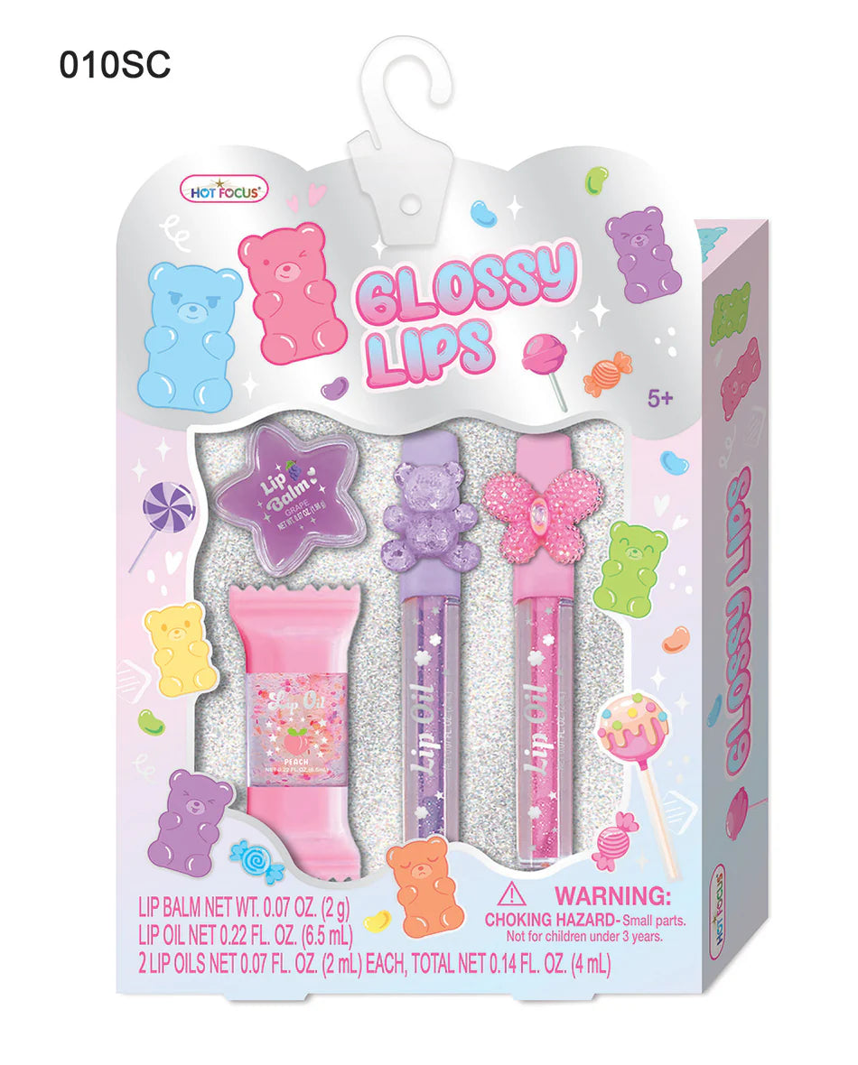 Hot Focus Sugar Crush Glossy Lips in vibrant pink with a shiny, glossy finish, showcasing the smooth, moisturizing lip gloss.