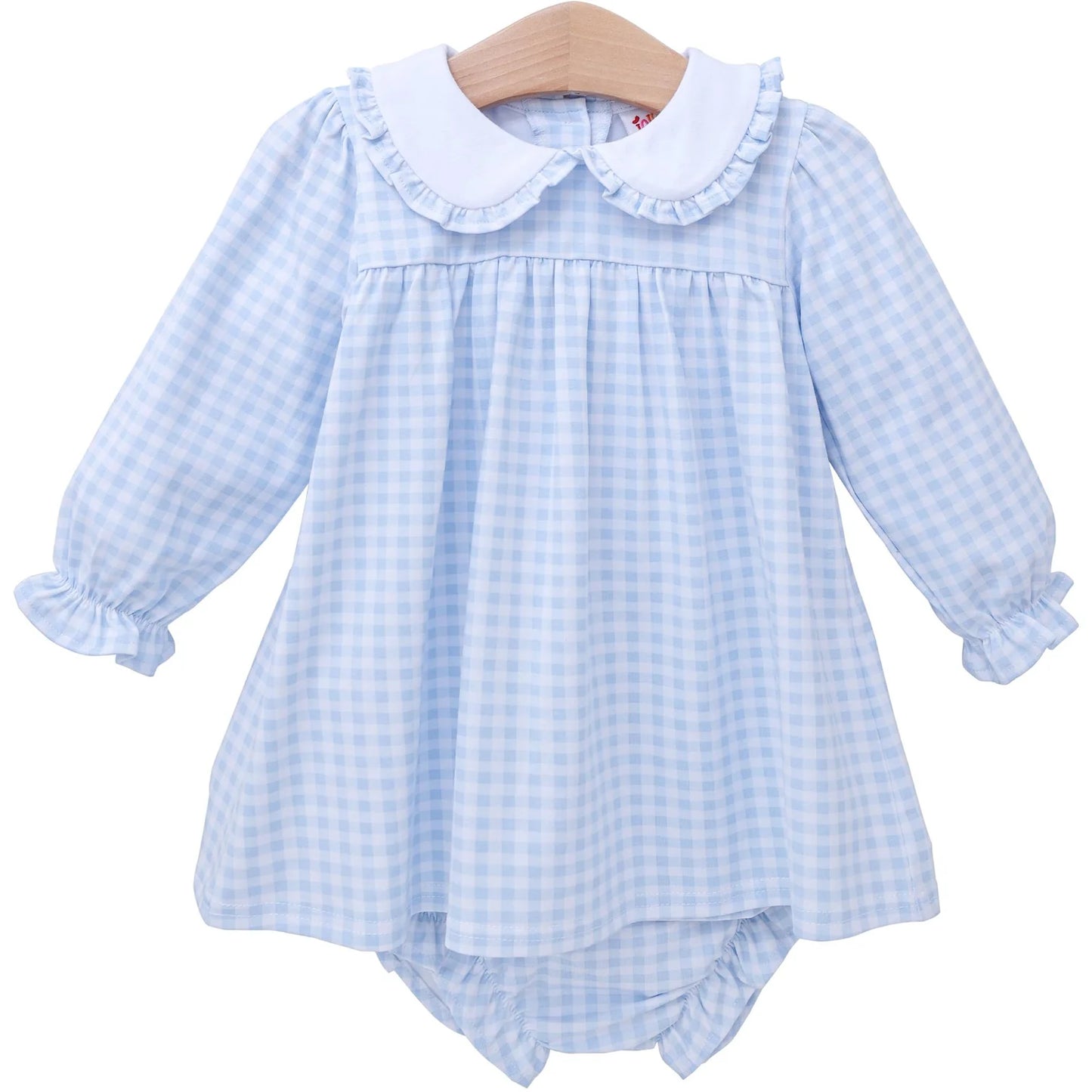 Light Blue Gingham Catherine Diaper Set