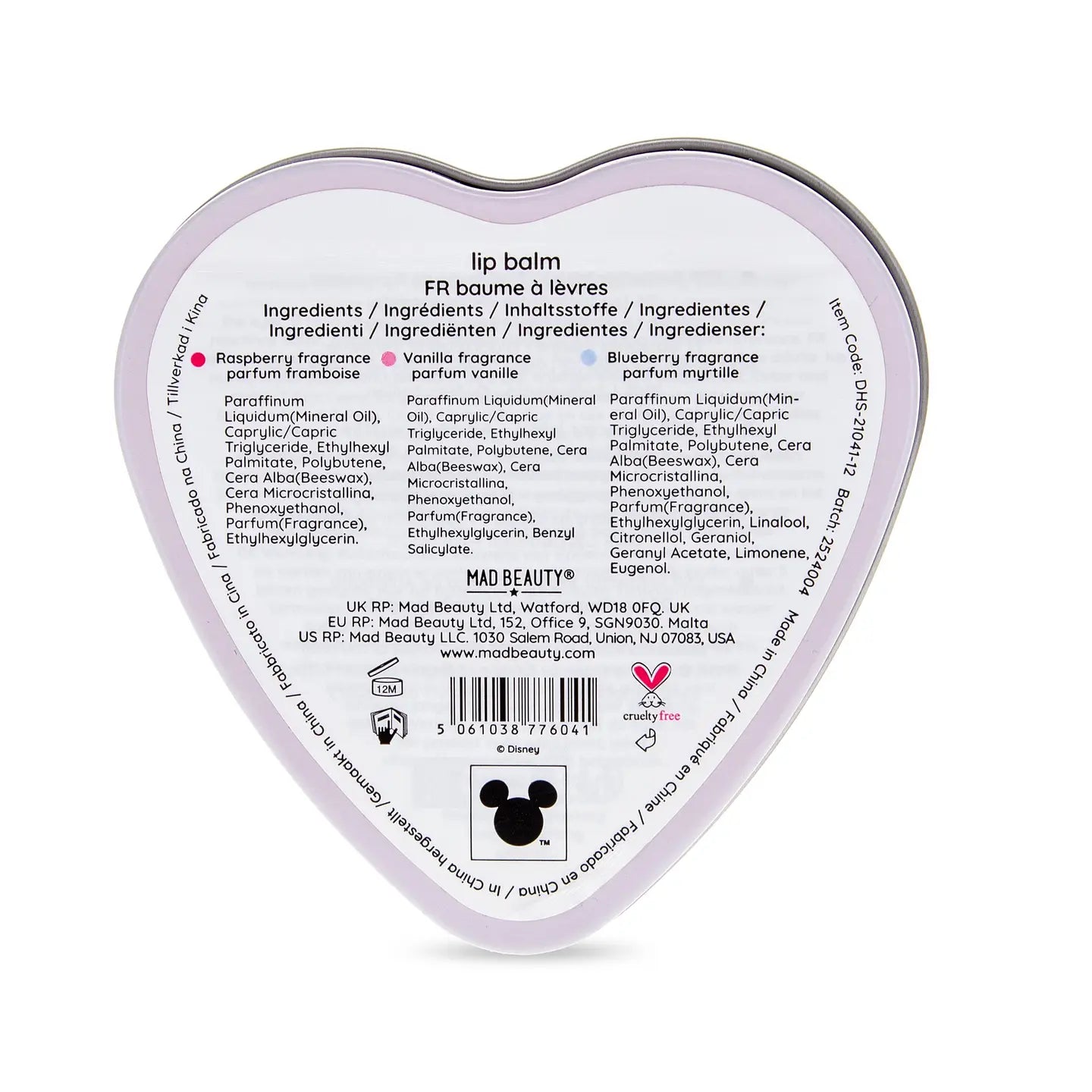 I Heart Stitch Lip Balm by Mad Beauty, featuring a cute, colorful packaging with a cartoon character design and a twist-up lip balm stick.