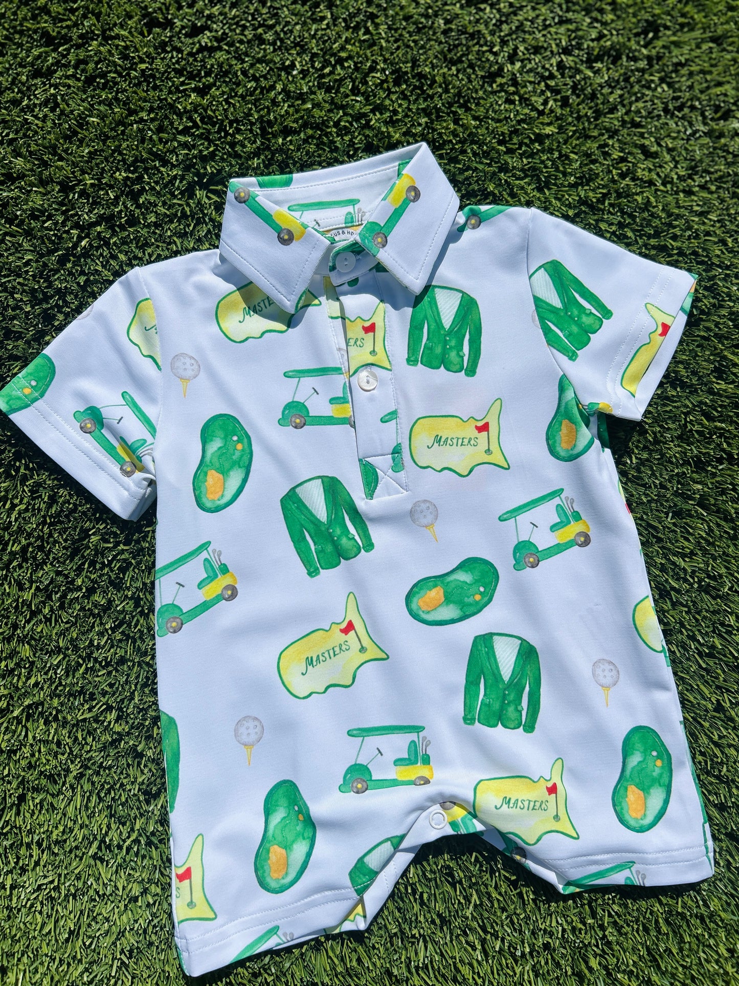 Hibiscus & Honey - Hole in One Boys Knit Romper