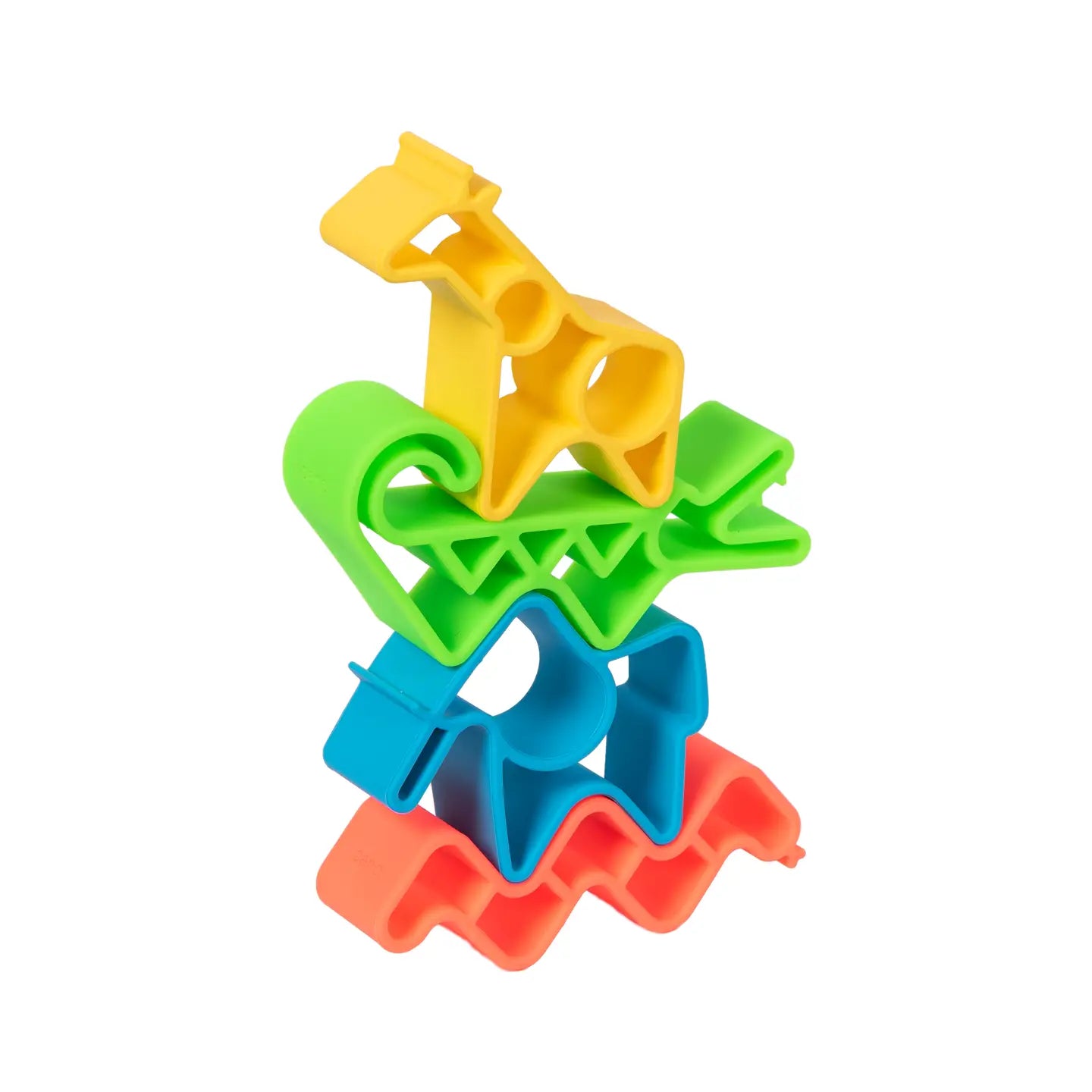 Colorful neon animal figures from Dëna USA Neon Animals collection displayed in vibrant, glowing designs on a black background.
