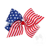 wee ones - King Patriotic Stars and Stripes Printed Girls Hair Bow