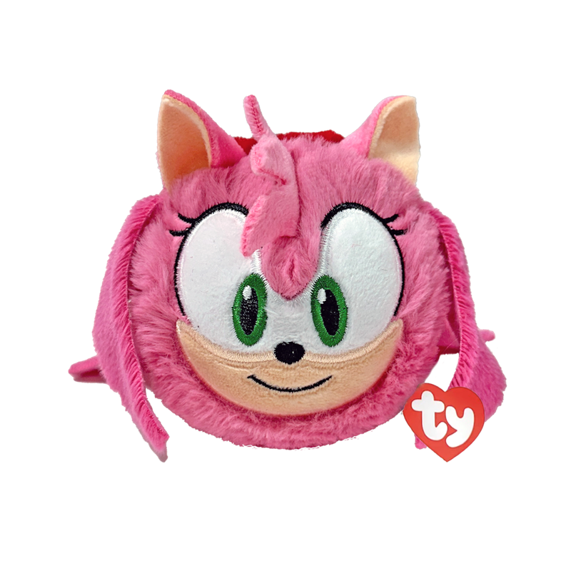 Ty Amy Beanie Bouncer plush toy with a soft, colorful beanie hat and friendly facial expression, perfect for cuddling.