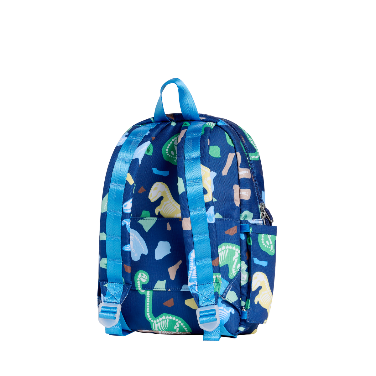 State Bags Dino Fossils Kane Mini Backpack featuring colorful dinosaur fossil designs on durable fabric.