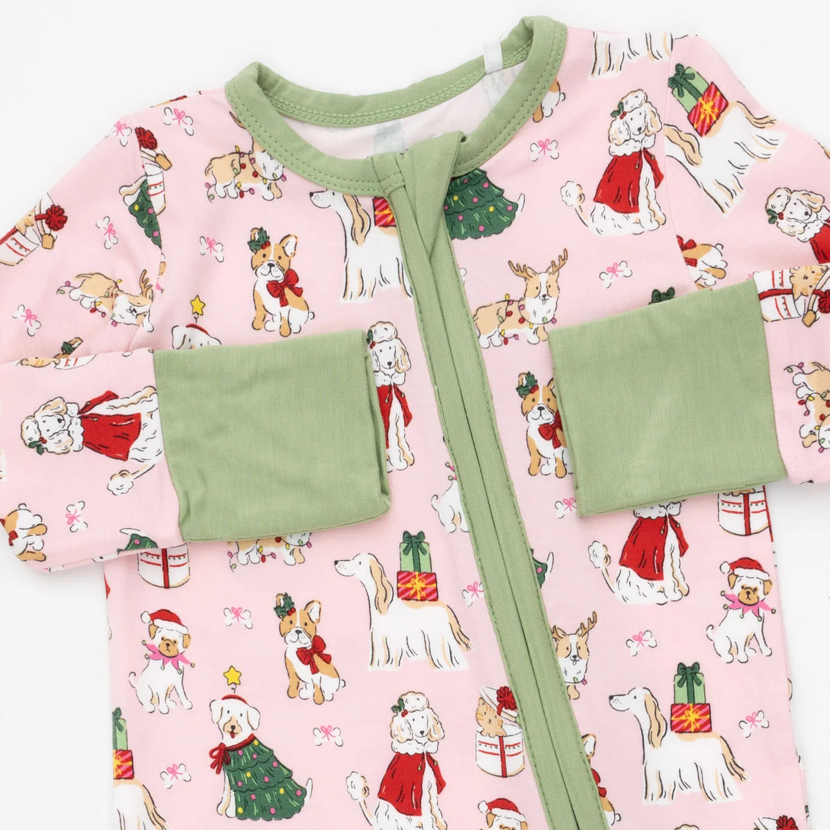 Pink Christmas Dogs Convertible Romper