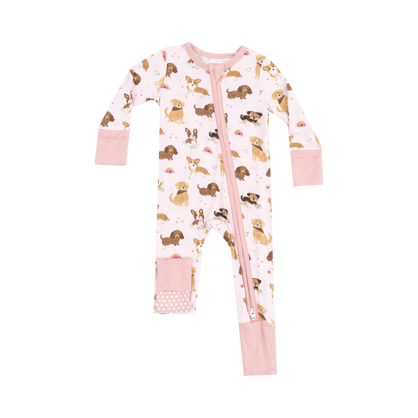 Angel Dear - Pink Best Friends Dog Zip Romper