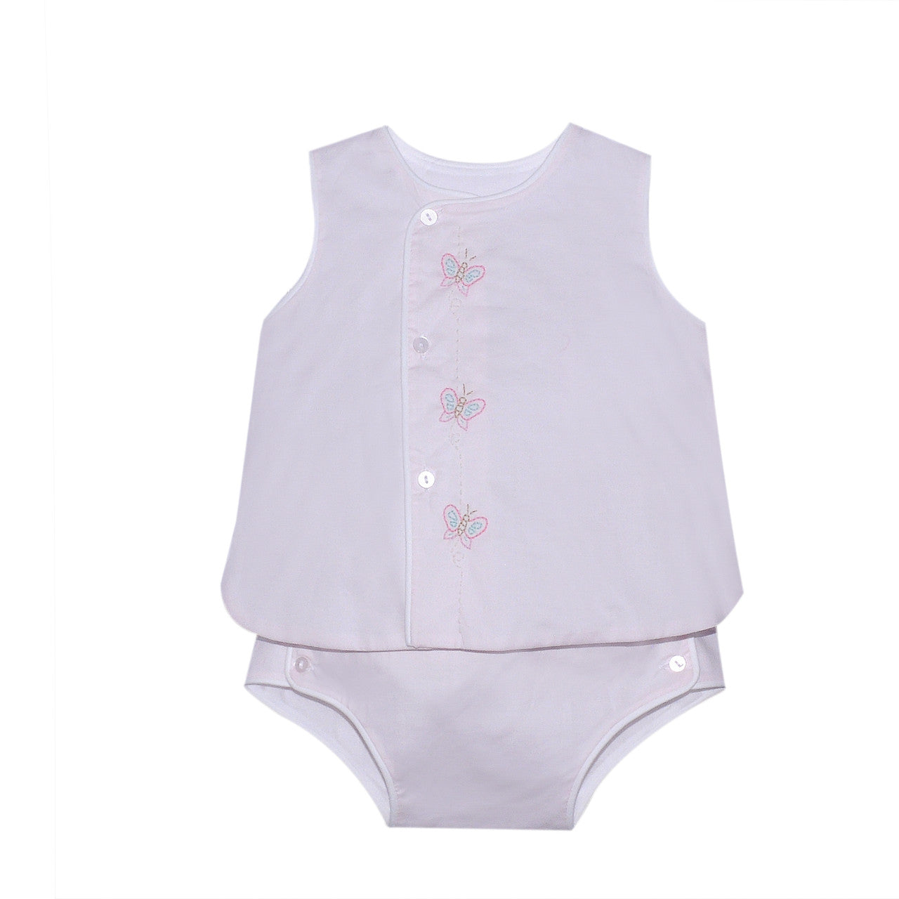 Pink Butterflies Blanche Diaper Set