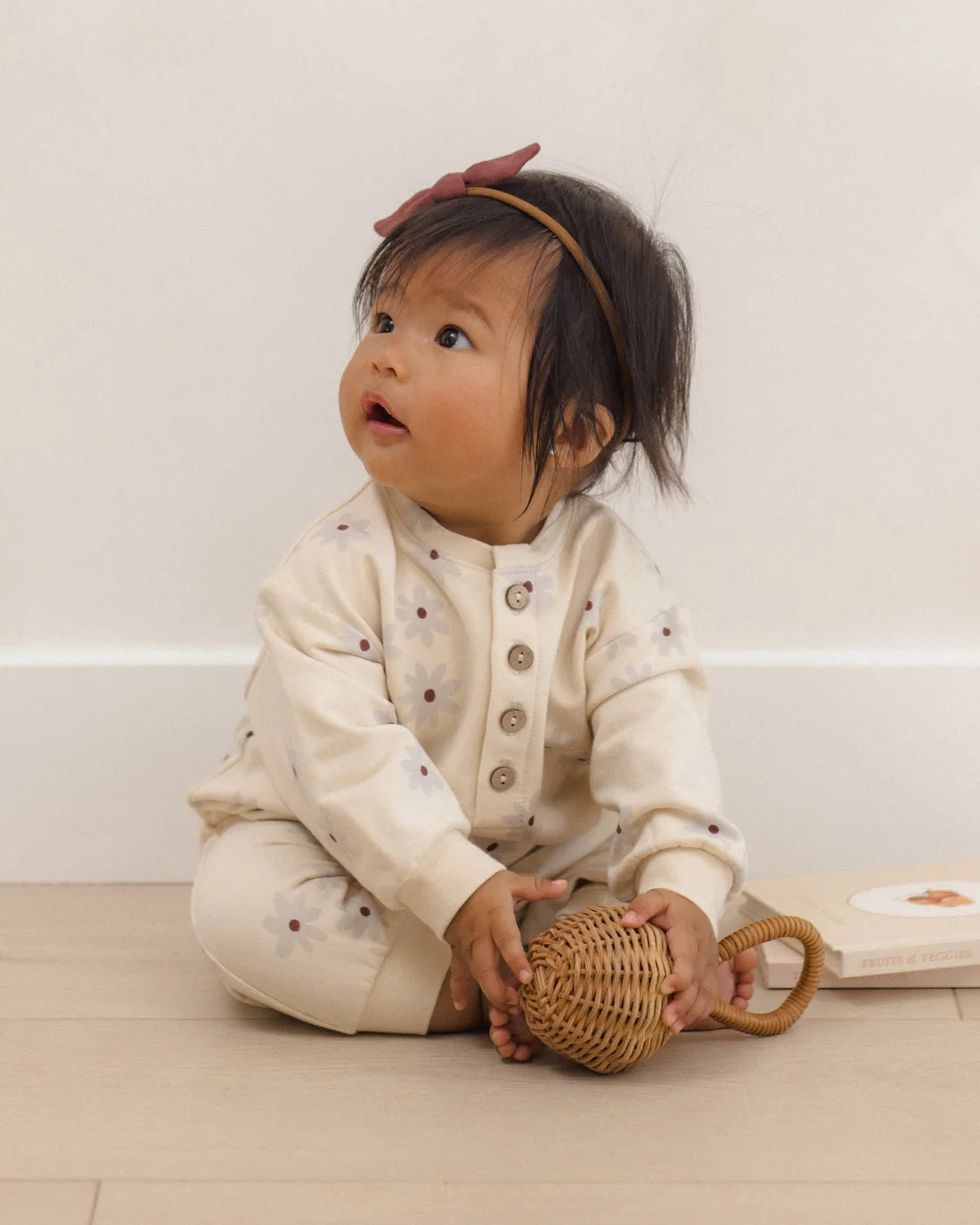 Blue Daisy Relaxed Fleece Jumpsuit