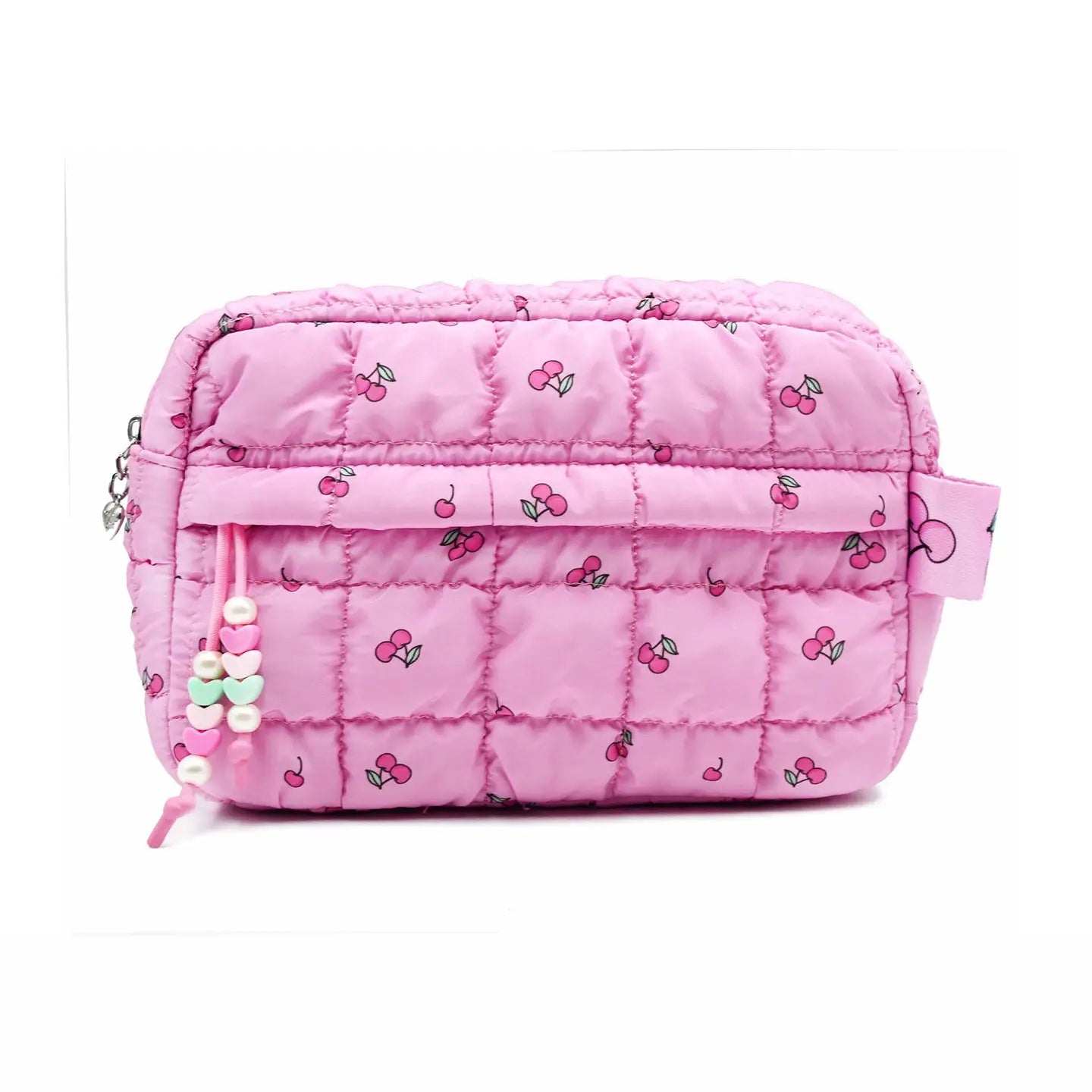 Quilted Scrunchies Cherry Printed Pouch