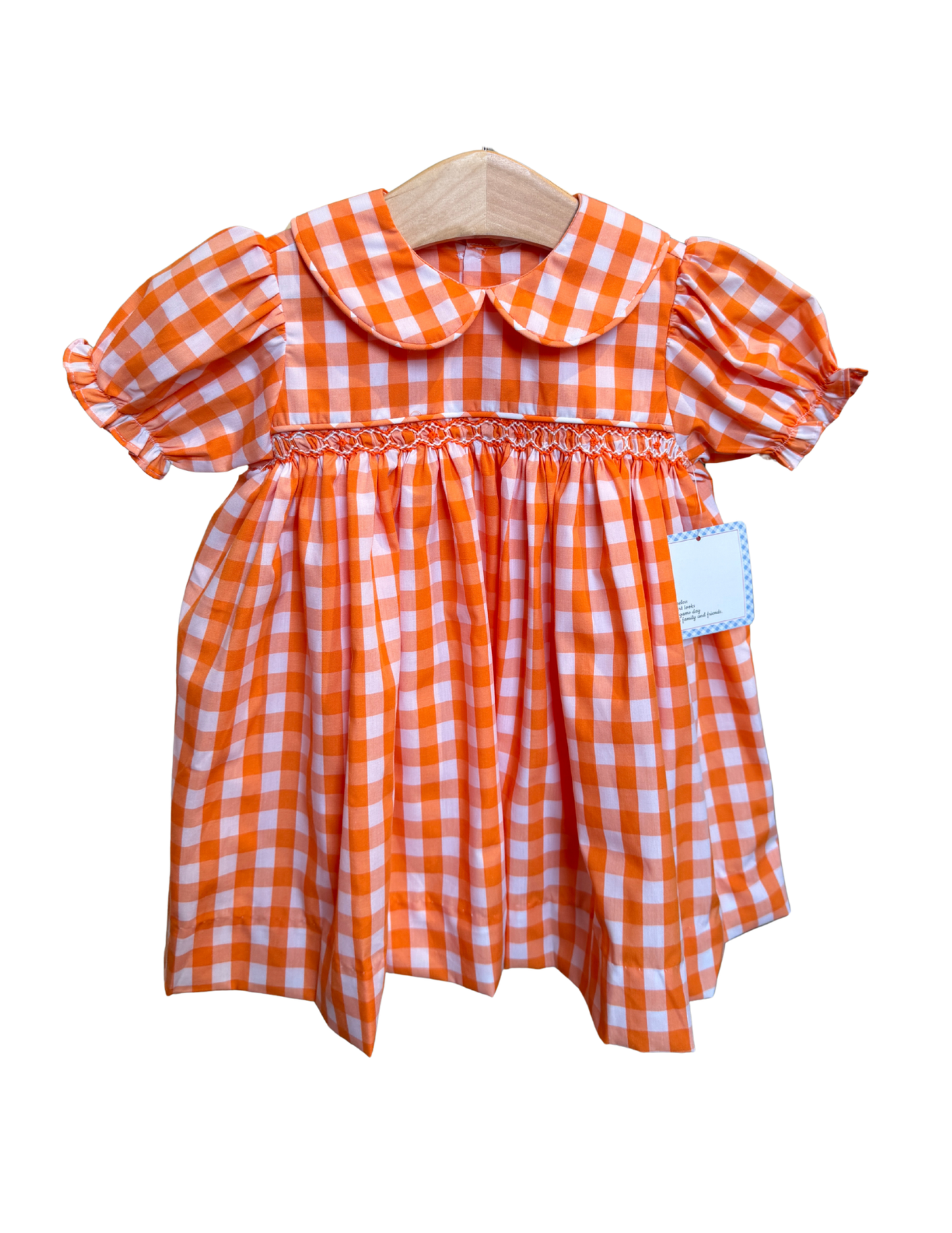 Orange and White Gingham Dress