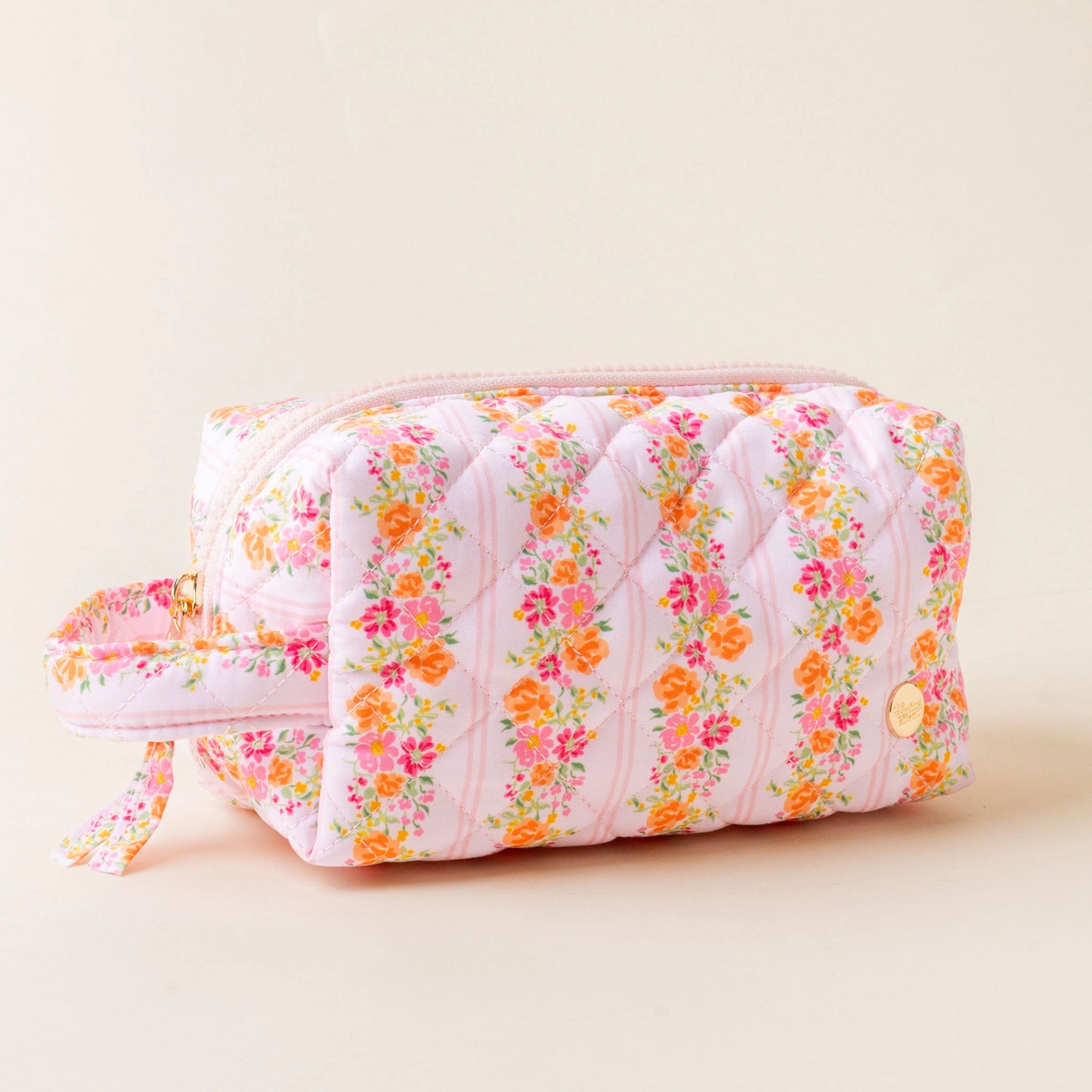 The Darling Effect - Essentials Quilted Cosmetic Pouch Bag - Petal Parade Pink