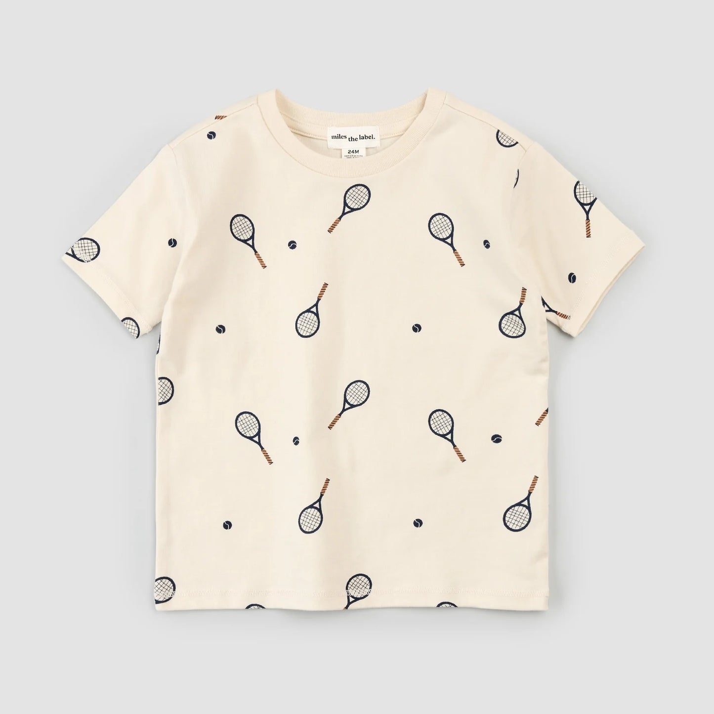 Miles the Label - Racquet Print on Birch T-Shirt
