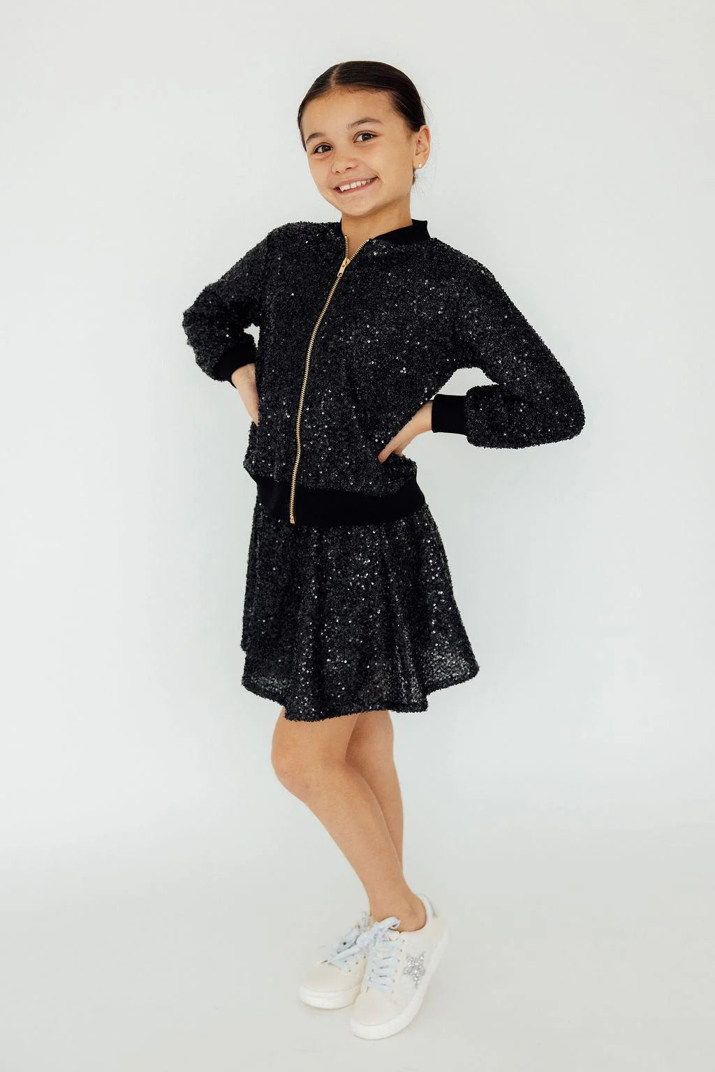Mila & Rose - Black Sequin Twirl Skort