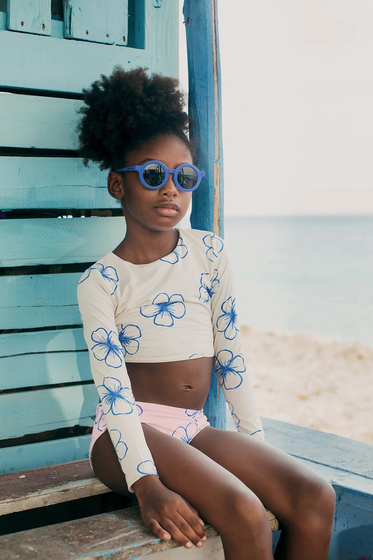 Pepita & Me Sea Flower Arena Sun Bikini featuring a vibrant floral pattern and adjustable straps, perfect for beachwear.