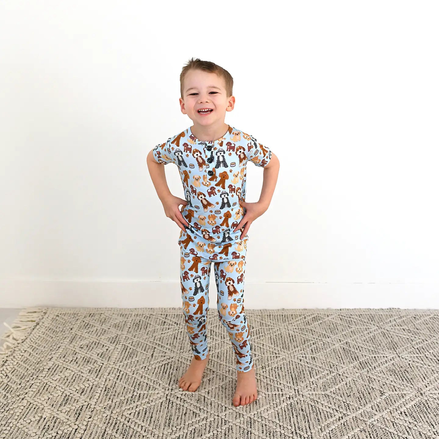 Gigi and Max - Griffin Two Piece Sleepies Little Doodle Dog Kids Bamboo Set