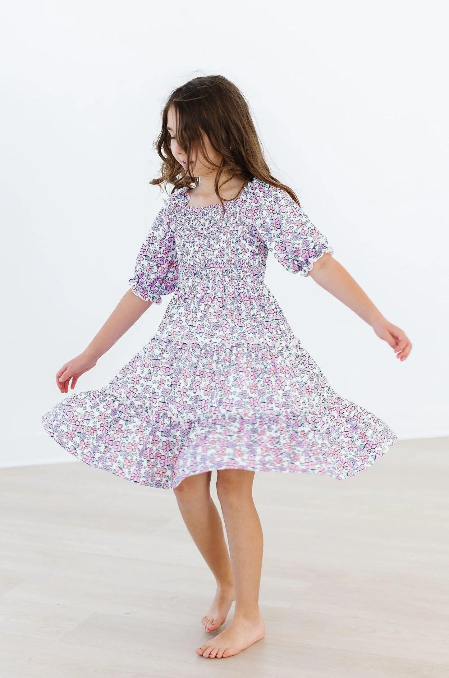 Mila & Rose - Lovely Lavender Smocked Ruffle Dress