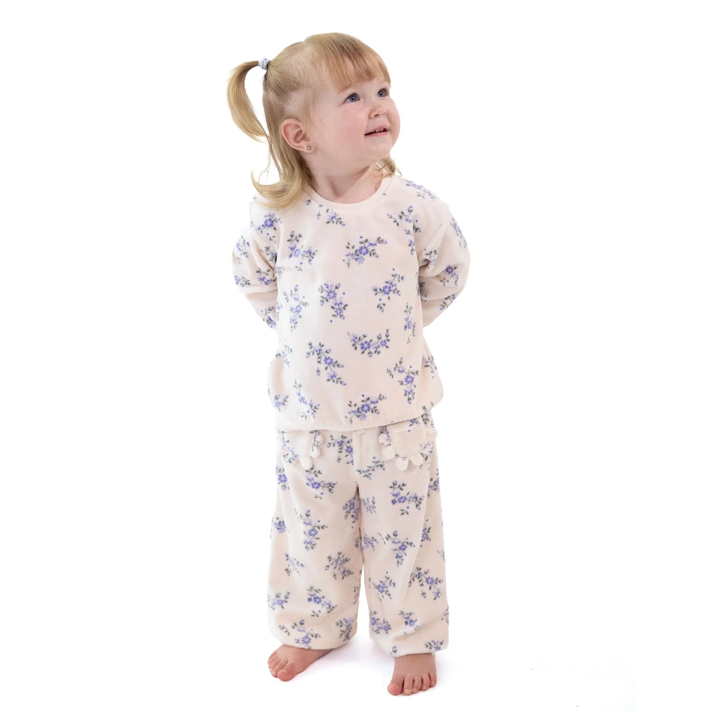 Sweet Hanna floral velour pajama set by Angel Dear, featuring colorful floral patterns and soft velour fabric for cozy comfort.