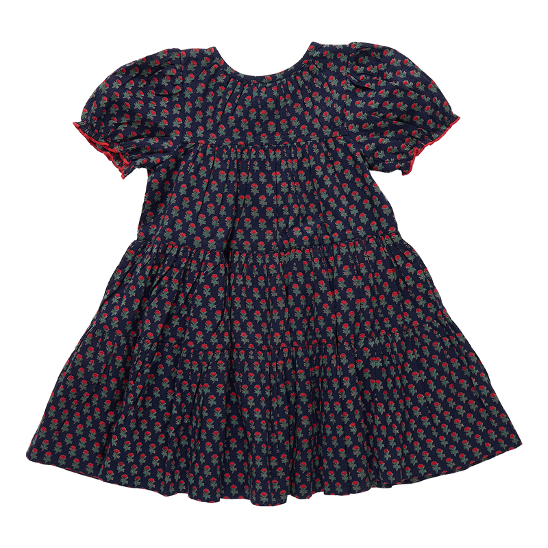 Girls Elizabeth Dress - Navy Carnation