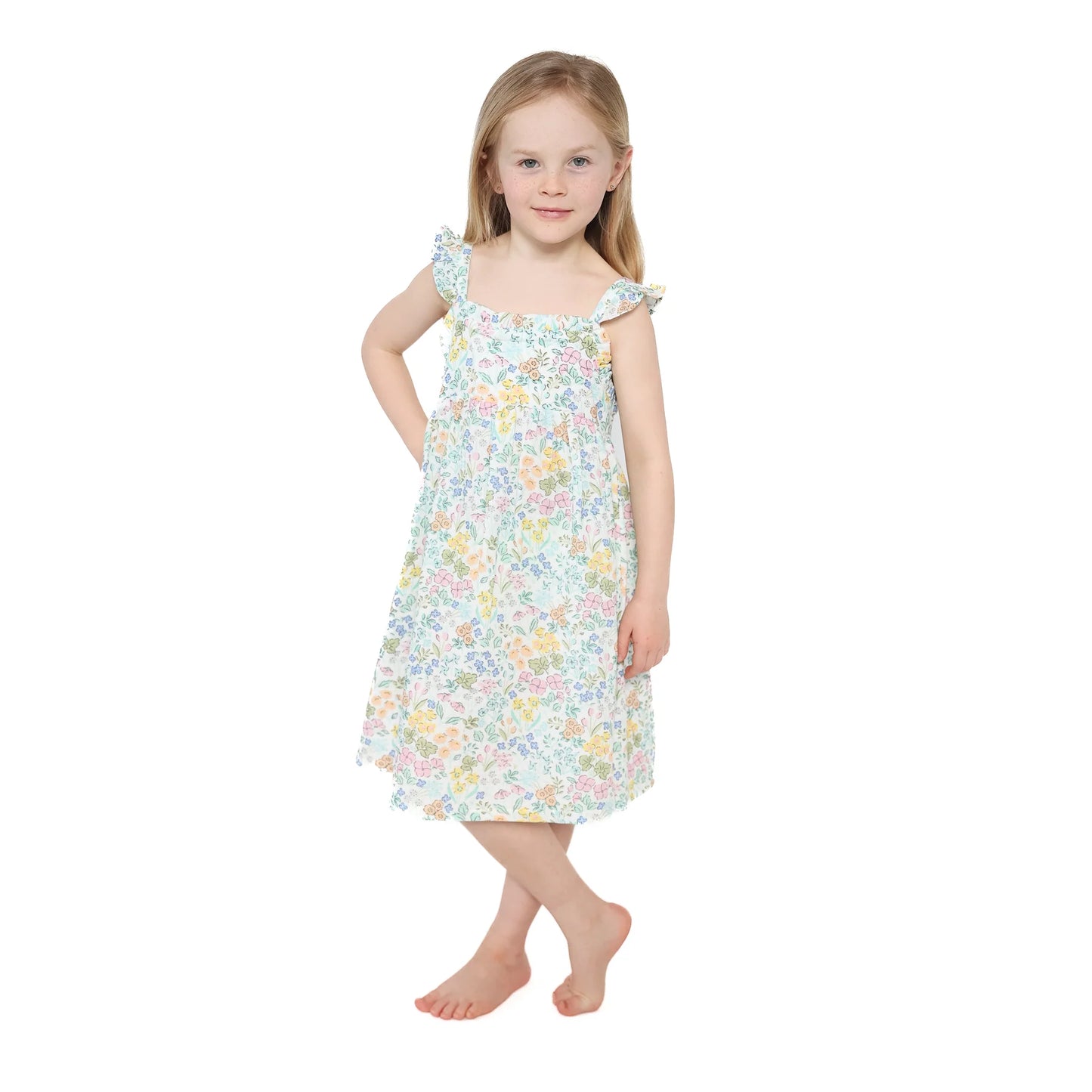 Angel Dear - Samantha Floral Ruffle Dress