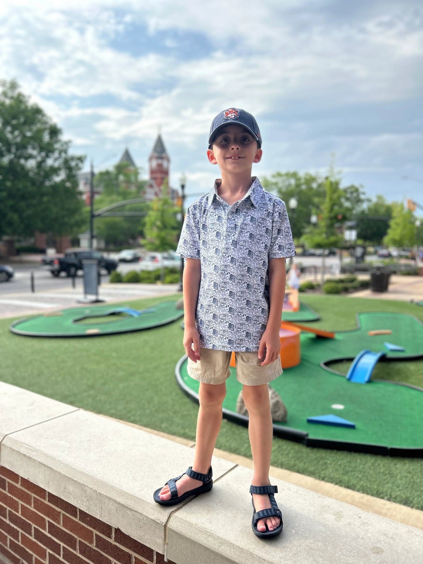 Studio Smocks - Tiger Blue/White Polo