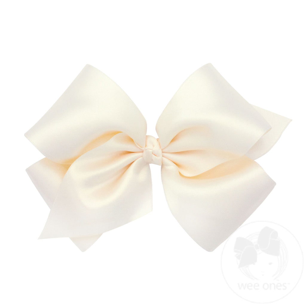 King French Satin Girls Hair Bow (Knot Wrap)