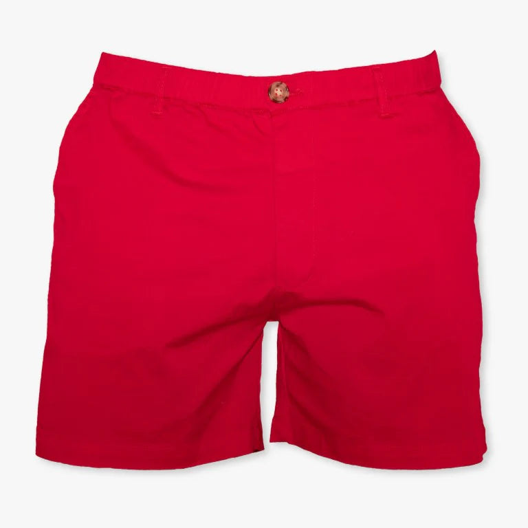 Red Meripex performance shorts with athletic fit and breathable fabric, perfect for running and workout activities.