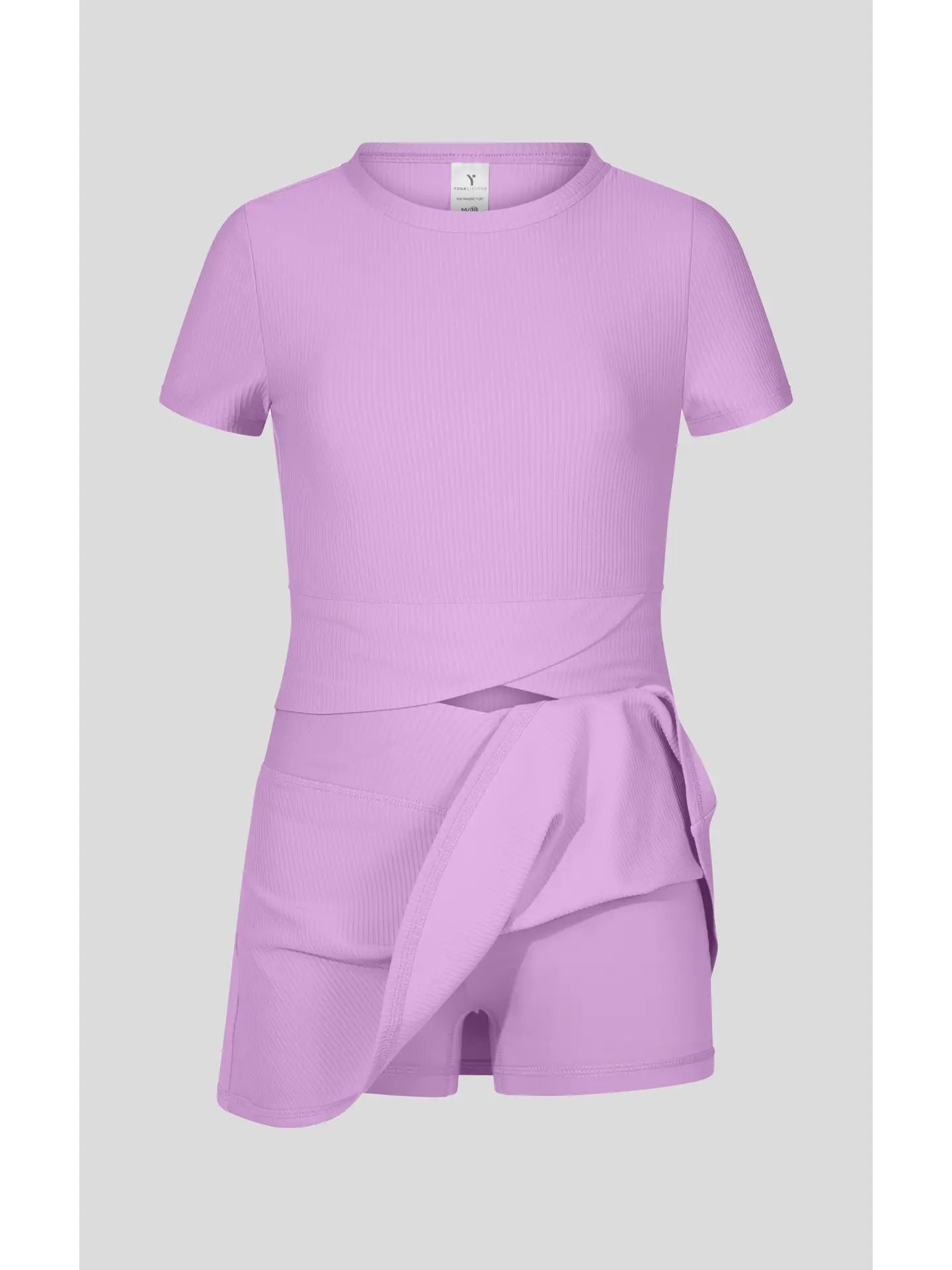 Lovely Lilac Rib Marie Crossover Top and Skort Set