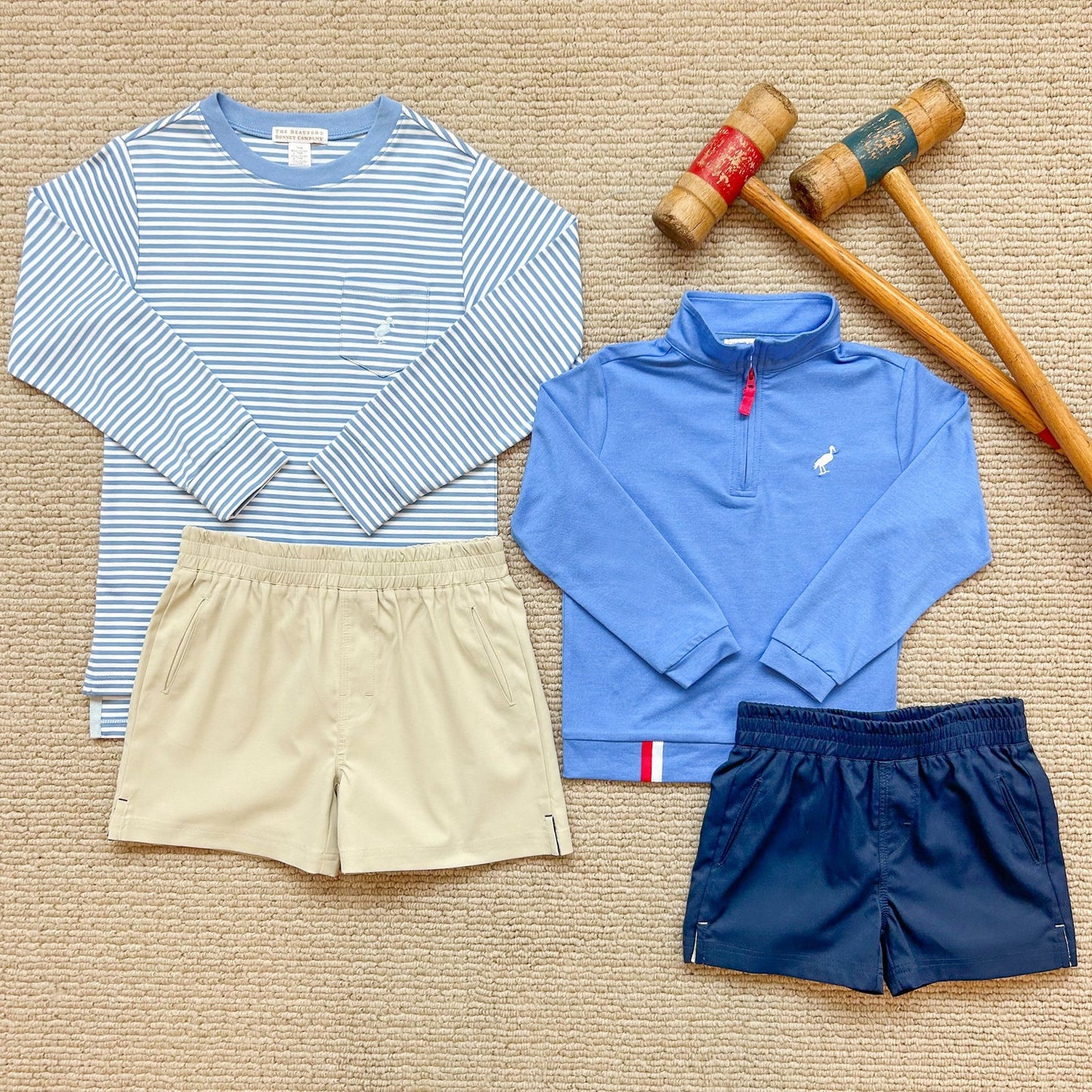 The Beaufort Bonnet Company - PrepleticTM Sheffield Shorts - Keeneland Khaki/Nantucket Navy