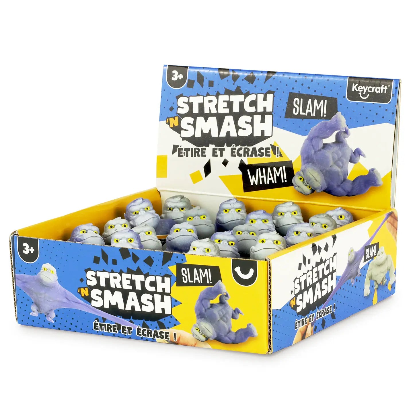 Stretch 'n Smash Mini Gorilla sensory toy by Keycraft, featuring a soft, squeezable mini gorilla with textured details for sensory play.
