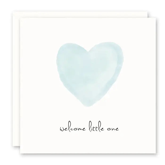 Welcome Little One (Blue) Card - Baby Boy Card Plain