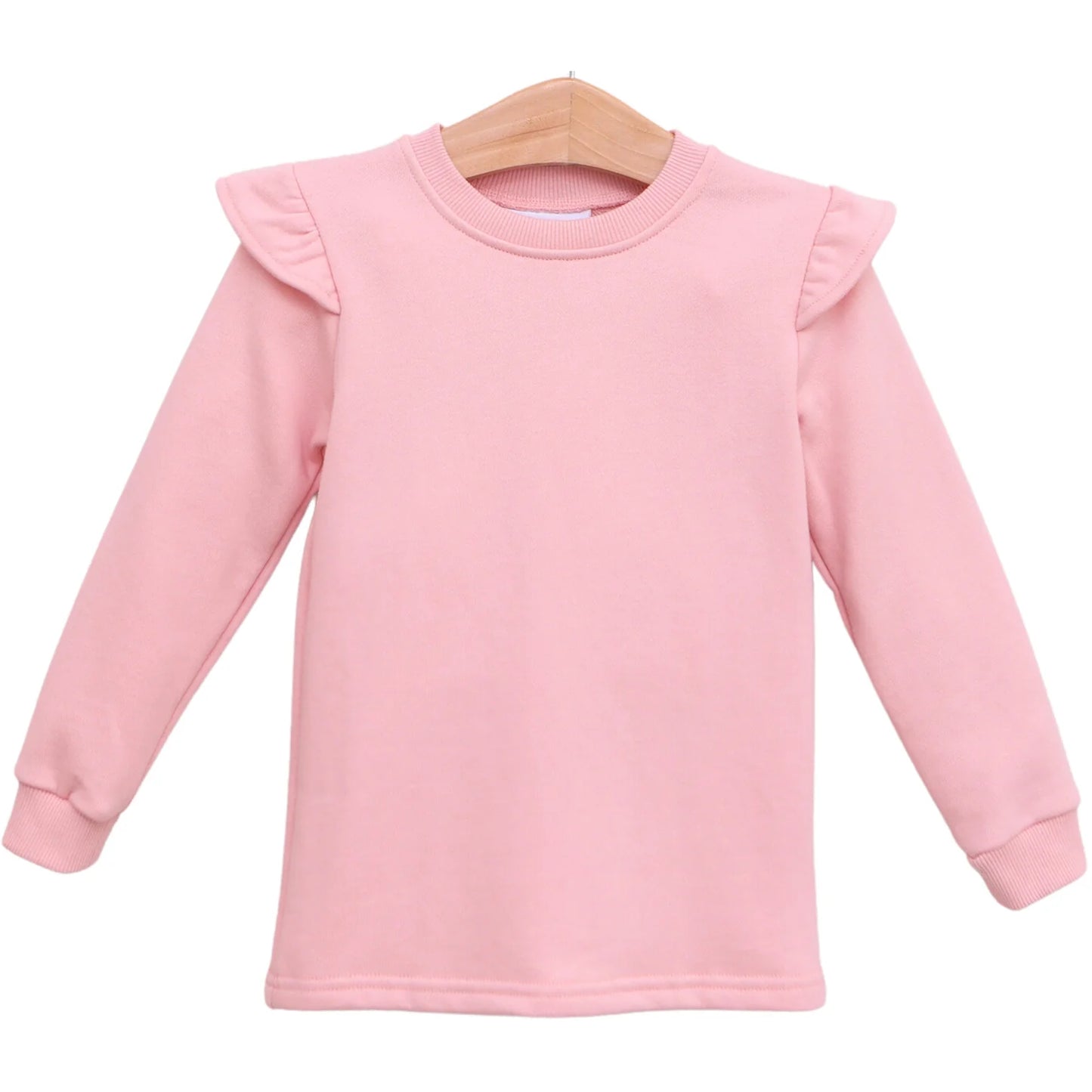 Light Pink French Terry Flutter Pullover
