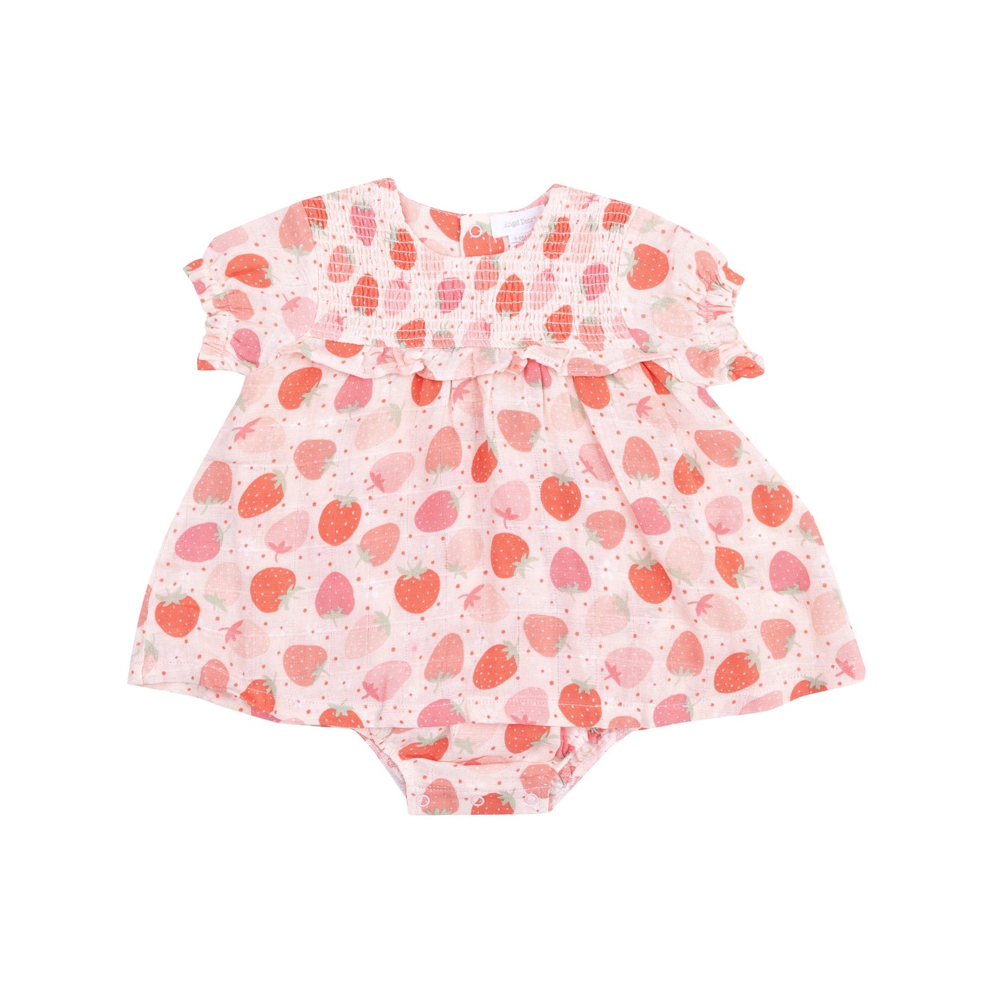 Angel Dear - Strawberry Bliss Smocked Ruffle Bubble
