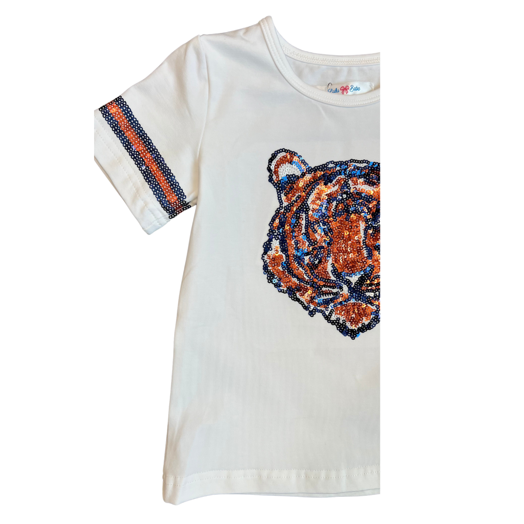 Lulu Bebe - Sequin Tiger Puff Sleeve Tee