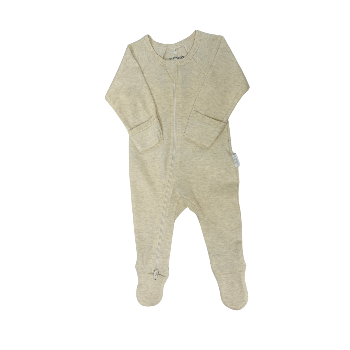 Purebaby - Tan Zippered Footie