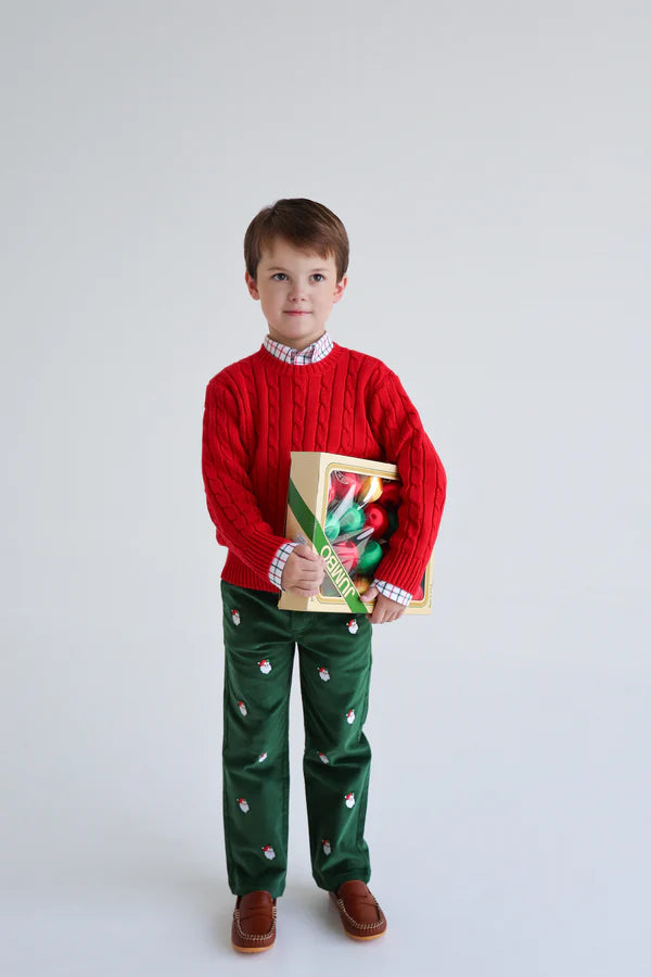 Grier Green Santa Critter Prep School Pants - Corduroy