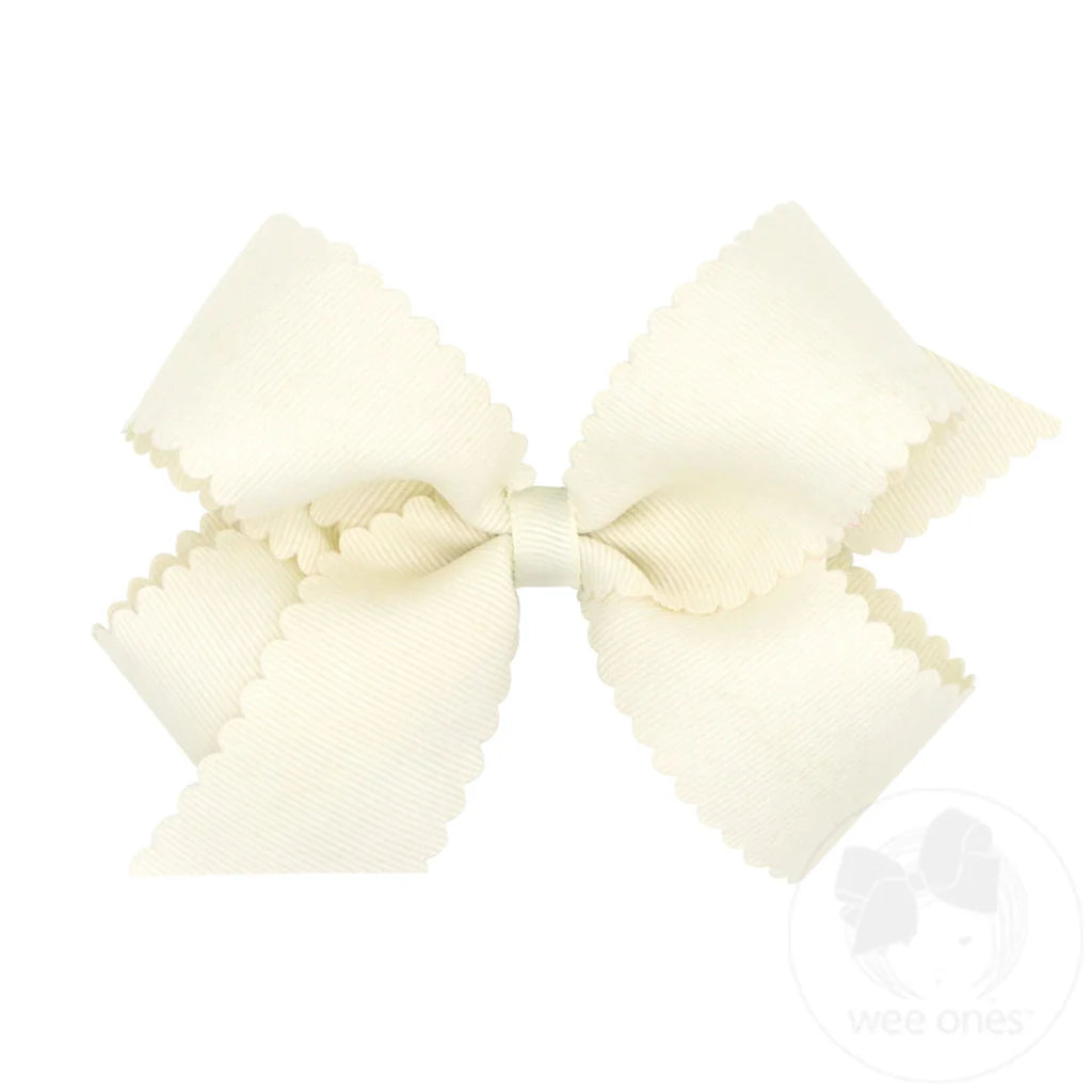 wee ones - Medium Grosgrain Hair Bow with Scalloped Edge