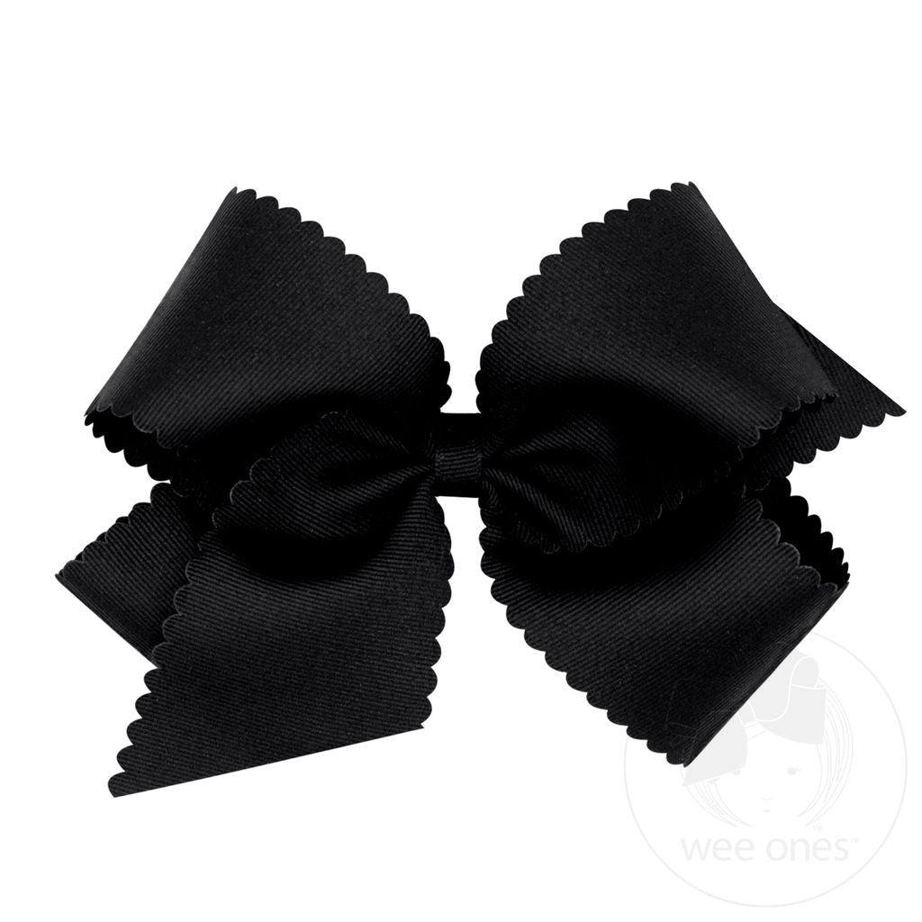 wee ones - King Grosgrain Hair Bow Scalloped Edge