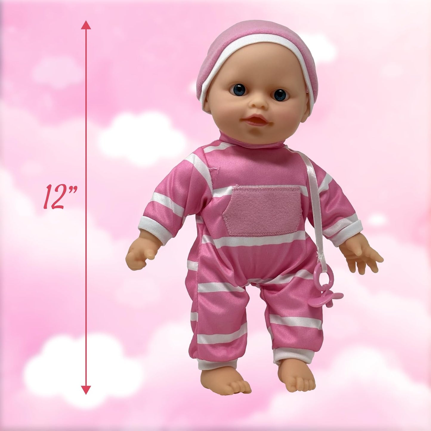 Single Stroller Pink/White Stripes Gift Set