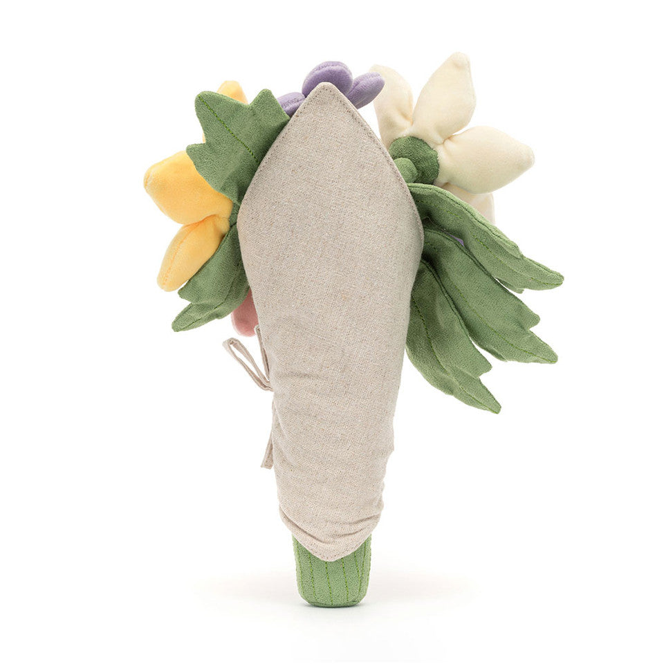 Jellycat Amuseables Bouquet of Flowers with colorful plush flower arrangement in a vibrant, soft fabric display