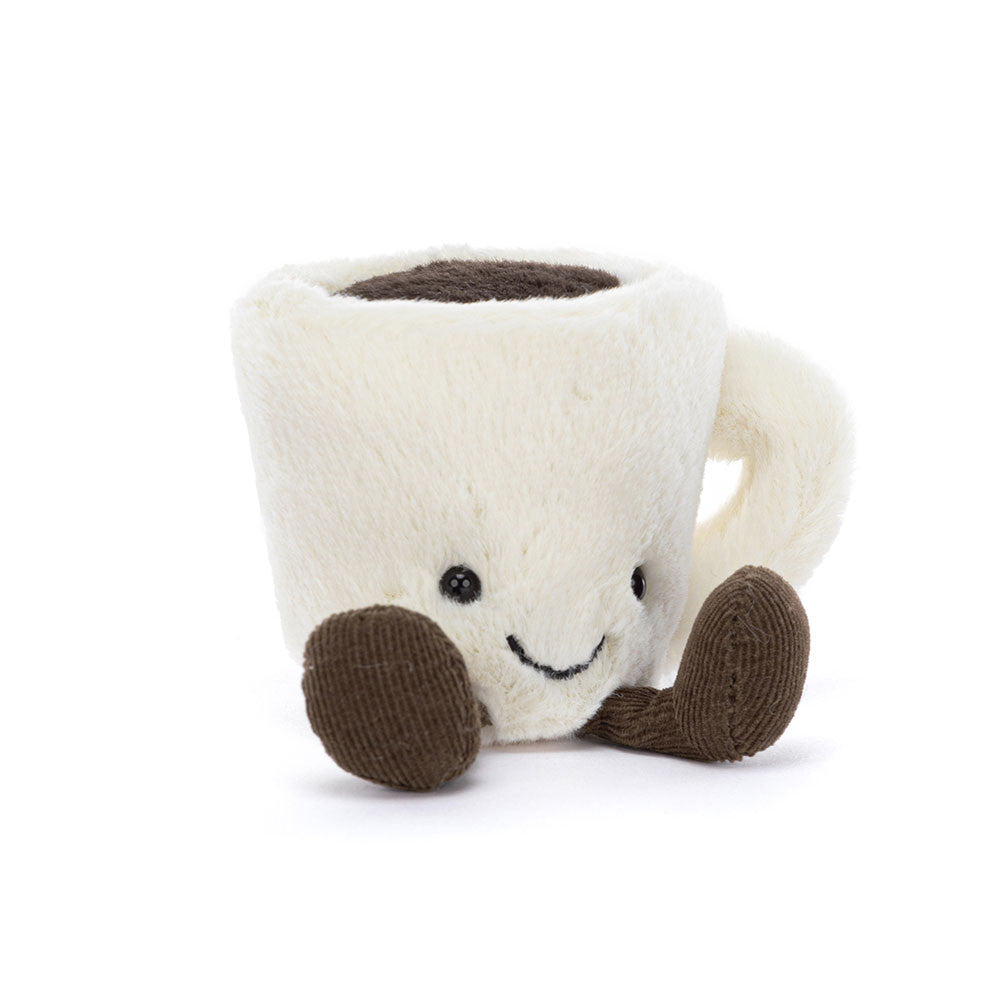 Jellycat Amuseables Espresso Cup with a cute, colorful plush design and a cozy handle, perfect for playful kitchen decor.